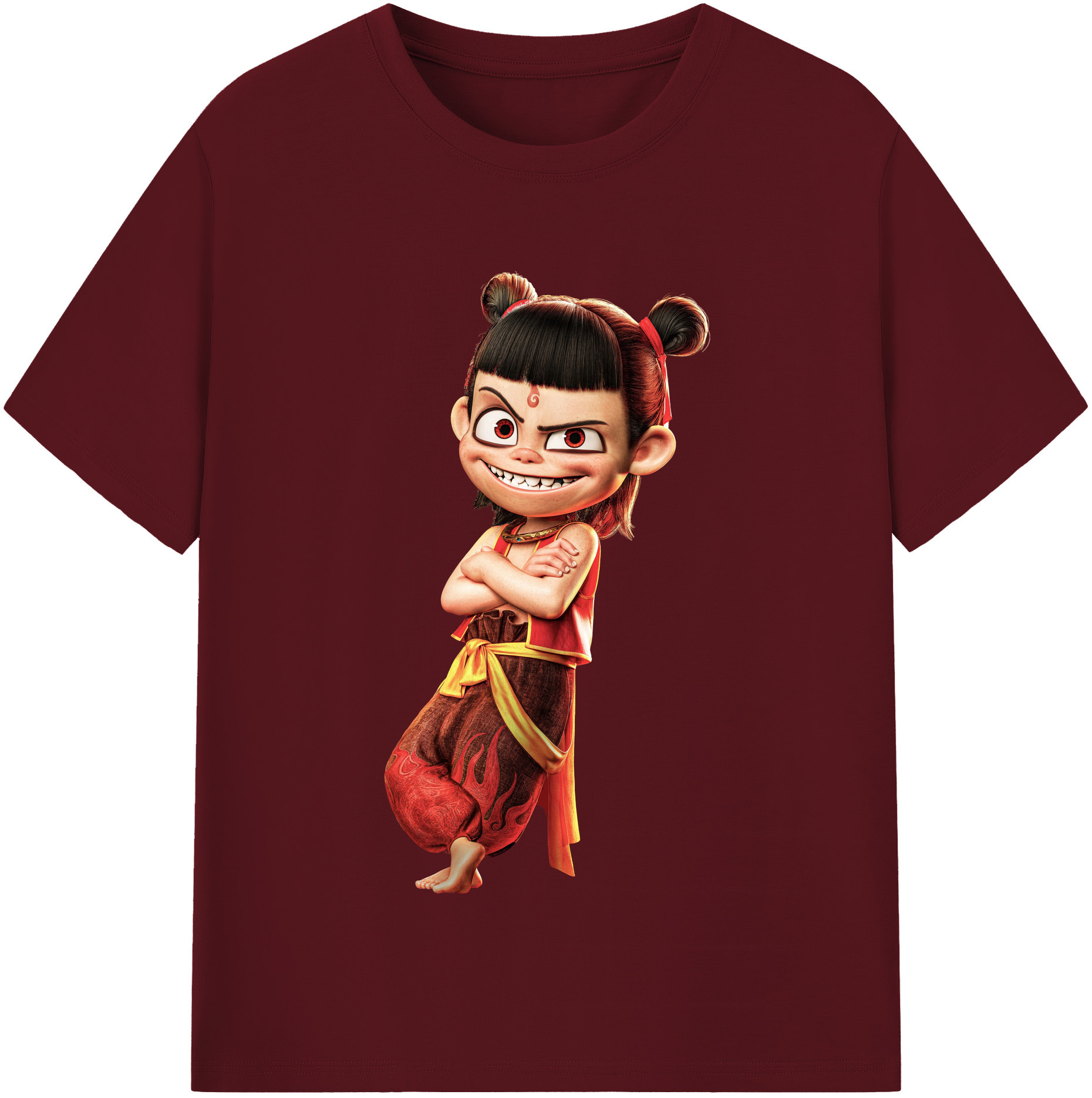 （画像用） Ne Zha 2 ナタ 魔童の大暴れ 綿100％半袖Tシャツ（フロントプリント）